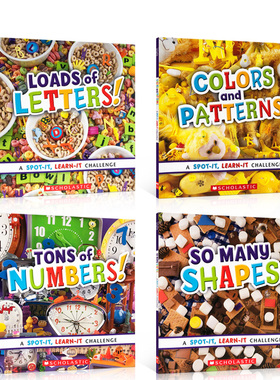 数字 颜色 形状 字母 启蒙认知绘本4册TONS OF NUMBERS/COLORS AND PATTERNS/  SHAPES/LOADS OF LETTERS 英文原版儿童图画书