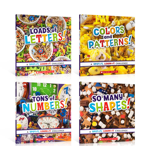 数字 颜色 形状 字母 启蒙认知绘本4册TONS OF NUMBERS/COLORS AND PATTERNS/  SHAPES/LOADS OF LETTERS 英文原版儿童图画书