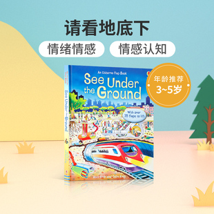 Usborne英文原版See Under the Ground请看地底下 低幼儿童英语启蒙认知绘本青少年科普尤斯伯恩揭秘地底宝宝撕不烂纸板翻翻书