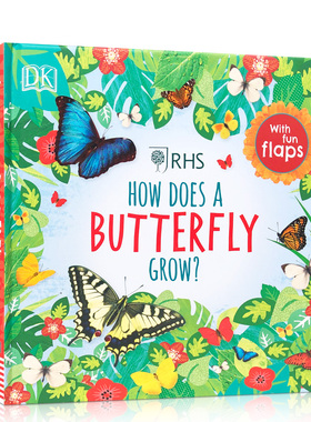 How Does a Butterfly Grow? 蝴蝶是怎样生长的 英文原版绘本 儿童纸板翻翻书百科全书科普读物3-6-9岁英语课外书籍