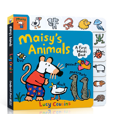 英文原版Maisy's Animals: A First Words Book小鼠波波系列梅西的动物0-3岁低幼儿童精装英语启蒙认知纸板动物单词书学前教育