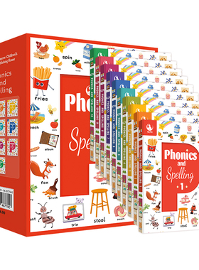 英文原版Phonics And Spelling (10册)自然拼读教材 (10册)3-5岁儿童英语启蒙练习册教辅读物轻松学习趣味阅读书籍