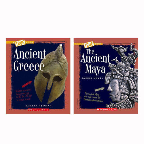 英文原版Scholastic：A True Book 一本真实的书：古代文明 系列2本 8-12岁青少年儿童历史人文科普百科STEAM读物平装进口