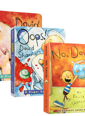 英文原版绘本oops Oh David smells大卫不可以系列全套3册纸板书简装Shannon吴敏兰推荐2-6岁行为习惯教养情商培养童书非平装