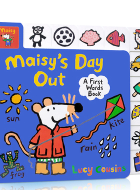 英文原版进口Maisy's Day Out: A First Words Book小鼠波波的一天廖彩杏书单2-6-8岁幼儿早教英语启蒙儿童英语亲子共读图画书正版