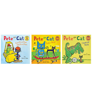 套装 吴敏兰推荐 the Cat皮特猫系列3本平装 8岁宝宝学习英语入门启蒙 Dean经典 James 图书 Pete 英文原版 绘本正版 绘本