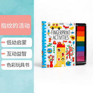 英文原版 Fingerprint Activities指纹的活动 精装螺旋装帧 幼儿儿童绘画艺术启蒙DIY手工书 亲子互动益智玩具书 3-6岁