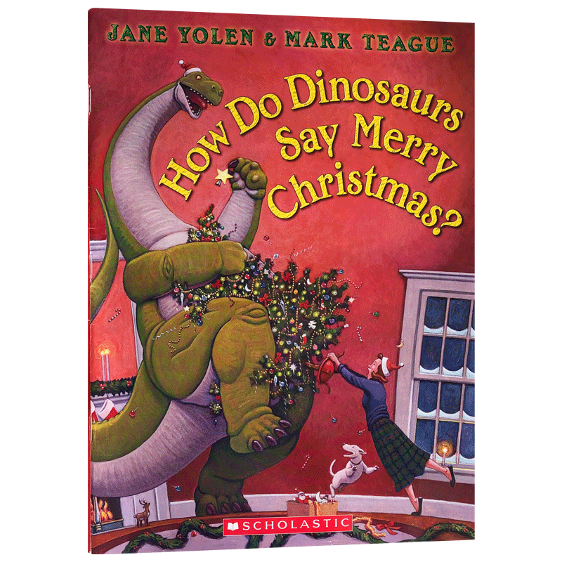 家有恐龙系列英文原版How Do Dinosaurs Say Merry Christmas?恐龙是如何说圣诞快乐的?吴敏兰书单 儿童行为习惯启蒙养成情商