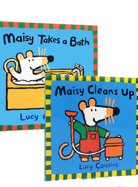 英文原版Maisy's Pool Maisy Cleans Up 小鼠波波系列2本套装 0-3岁幼儿启蒙认知趣味亲子绘本读物