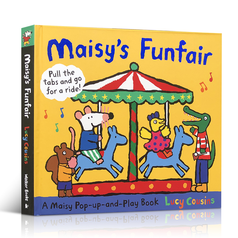 进口英文原版绘本 Maisy's Funfair小鼠波波的游乐场儿童绘本立体故事机关操作抽拉书亲子趣味阅读游戏玩具书Lucy Cousins精装