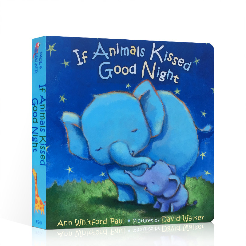 原版绘本 If Animals Kissed Good Night 如果动物亲吻说晚安 撕不烂纸板书幼儿童启蒙早教英语睡前故事图画书亲子认知读物