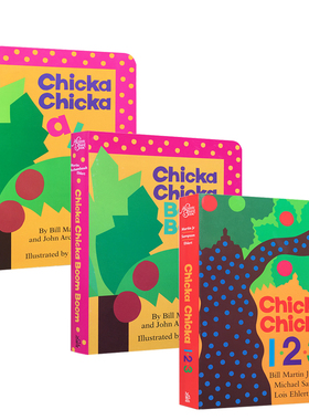 英文原版 Chicka chicka boom bomm abc 123 叽喀叽喀系列3本 名家推荐 廖彩杏有声书单 英语启蒙早教字母学习纸板书 吴敏兰送音频