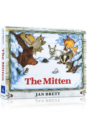 送音频英文原版The Mitten 小手套 Jan Brett 圣诞节儿童低幼认知启蒙纸板书 绘本 亲子睡前读物 常青藤爸爸 汪培珽第五阶书单