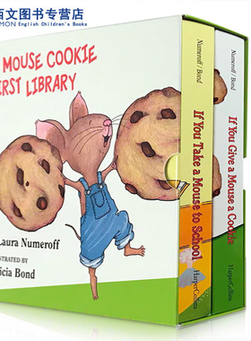 送音频英文原版If You Give a Mouse a Cookie要是如果你给老鼠吃饼干Take a Mouse to School 2册盒装纸板书廖彩杏绘本书单