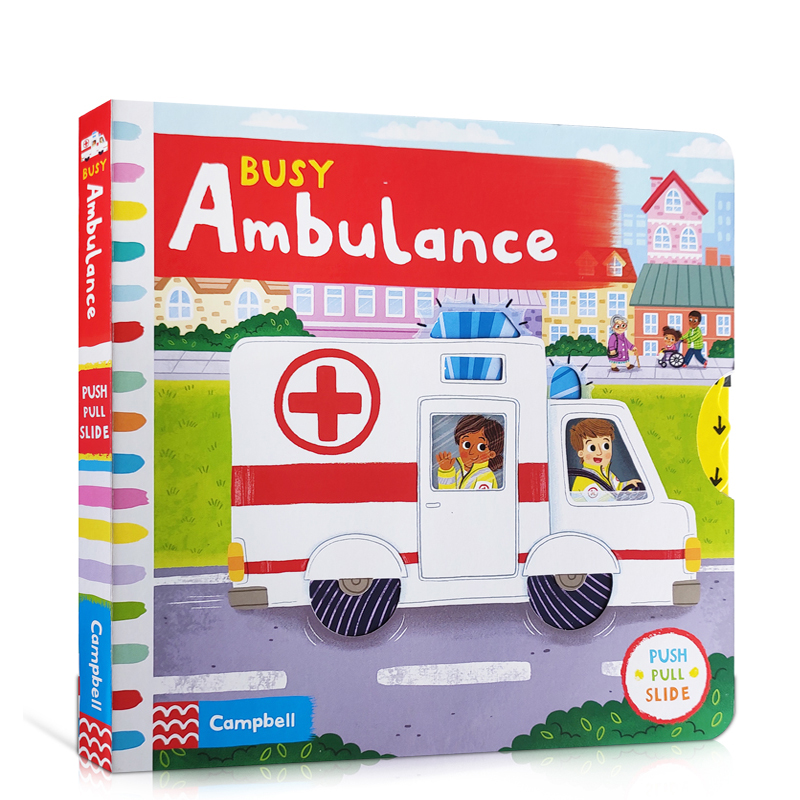 英文原版 Busy系列 Busy Ambulance 繁忙忙碌的救护车 0-3-6岁幼儿儿童英语启蒙认知趣味绘本亲子教育互动学习机关操作纸板书 书籍/杂志/报纸 儿童读物原版书 原图主图