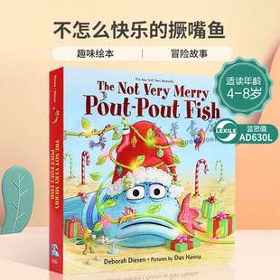 Very 8岁 绘本节4 撅嘴鱼 The Not 噘嘴鱼庆祝圣诞节 Pout Merry 冒险故事纸板书 英文原版 Fish 趣味绘本 不怎么快乐