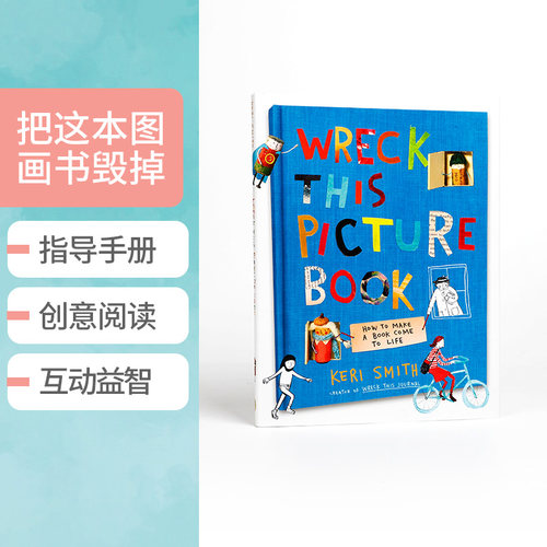 英文原版 Wreck This Picture Book HB毁掉这本图画书儿童阅读英语启蒙图画故事精装绘本 亲子互动正版进口书畅销书作家Keri Smith