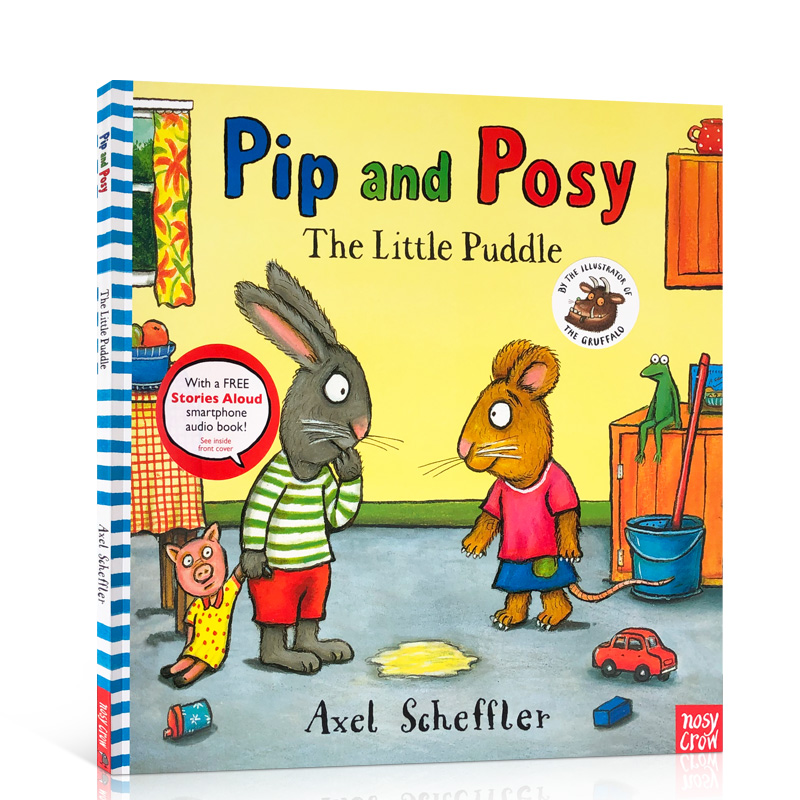 【送音频】英文原版绘本 Pip and Posy the little puddle 波西和皮普 尿裤子 平装绘本 名家 Axel Scheffler 图画书 书籍/杂志/报纸 儿童读物原版书 原图主图