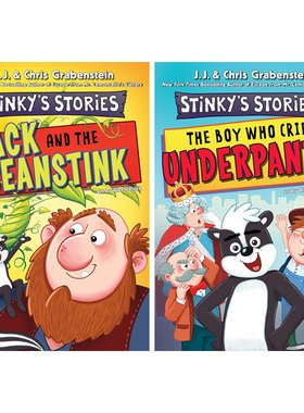 臭臭的故事 系列2本Stinky's Stories: The Boy Who Cried Underpants!/Jack and the Beanstink桥梁章节 搞笑冒险 英文原版