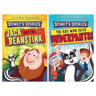 臭臭的故事 系列2本Stinky's Stories: The Boy Who Cried Underpants!/Jack and the Beanstink桥梁章节 搞笑冒险 英文原版
