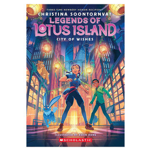 预售英文原版Legends of Lotus Island #3: City of Wishes莲花岛传奇3 愿望之城插图奇幻魔法冒险平装桥梁/章节书10-14岁