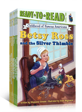 英文原版 美国名人传记之二 6册 Ready-to-Read lever 2分级读物  CHILDHOOD OF FAMOUS AMERICANS 低幼儿童英语启蒙故事绘本读物