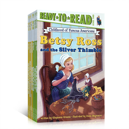 英文原版 美国名人传记之二 6册 Ready-to-Read lever 2分级读物  CHILDHOOD OF FAMOUS AMERICANS 低幼儿童英语启蒙故事绘本读物