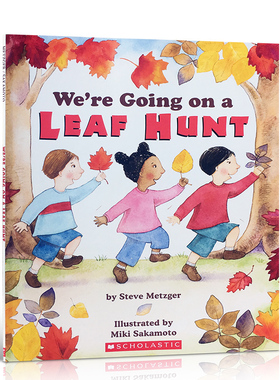 送音频进口英文原版We're Going on a Leaf Hunt我们一起捡树叶英语词汇积累亲子英语共读4-8岁儿童阅读绘本故事书