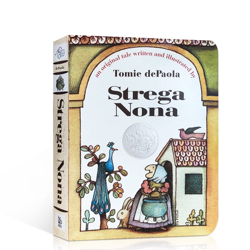 英文原版 Strega Nona 巫婆奶奶 入选纽约公共图书馆 儿童启蒙纸板书 撕不烂 幼儿宝宝图画故事绘本读物 凯迪克银奖作品