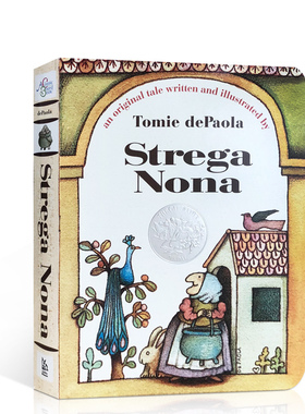 英文原版 Strega Nona 巫婆奶奶 入选纽约公共图书馆 儿童启蒙纸板书 撕不烂 幼儿宝宝图画故事绘本读物 凯迪克银奖作品