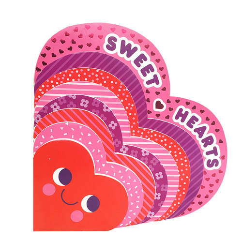 英文原版进口 Sweet Hearts 作者Amy E. Sklansky 3-6岁  粉红心形纸板书 押韵 儿童启蒙纸板彩色绘本 启蒙形状认知书