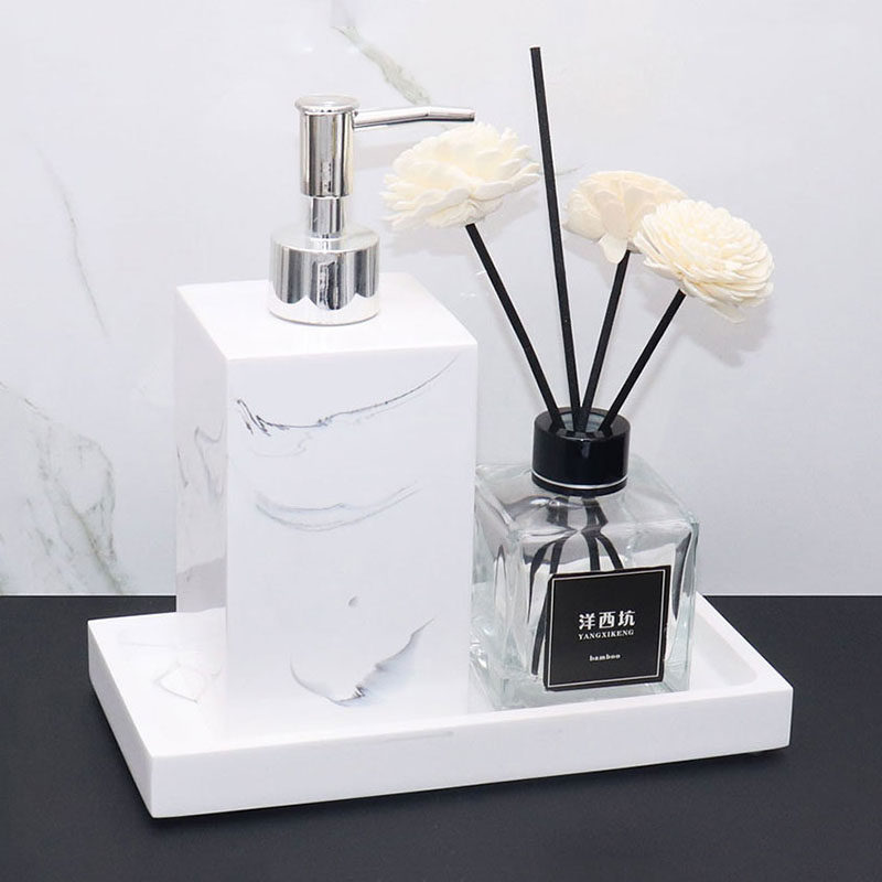欧式卫浴洗漱用品套件样板房浴室摆件洗手液瓶子香薰托盘套装树脂