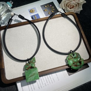 monies风皮绳配玉佩小众精致轻奢时尚百搭款项链