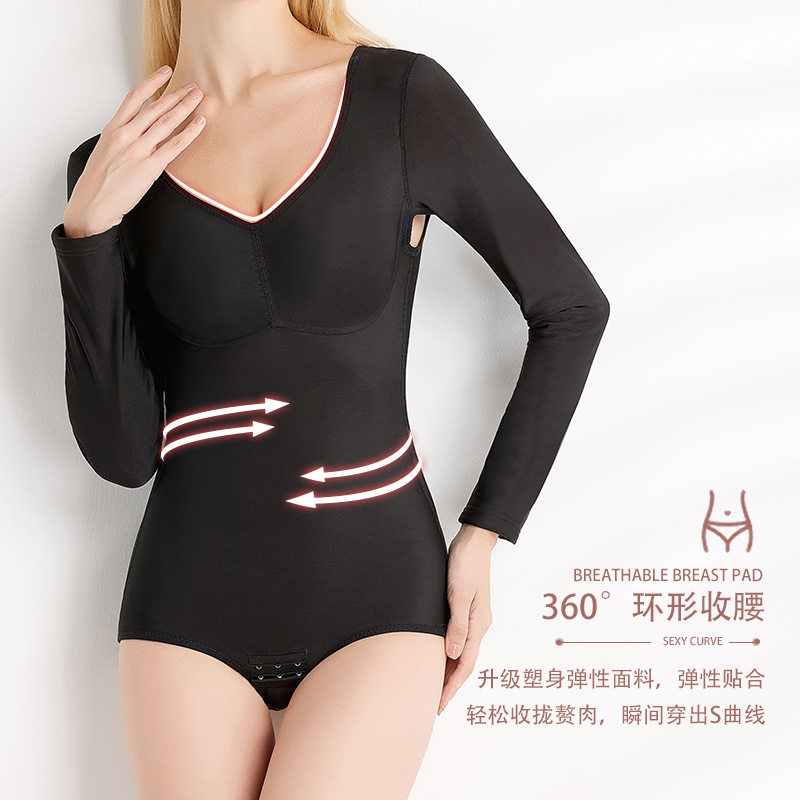 가을 겨울 편안한 플러스 벨벳 두꺼운 원피스 SHAPEWEAR 꽉 배꼽 컨트롤 플러스 가을 의류 여성용 브래지어 긴팔 열 속옷