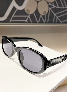 个性小框太阳镜女拽姐新款椭圆框
