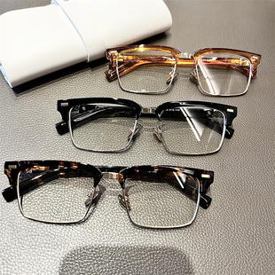复古黑半框防蓝光素颜早八眼镜甜酷辣妹欧美风学生配近视高度数女