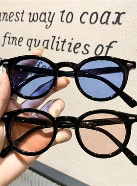 欧美网红复古韩版新款圆形女小框