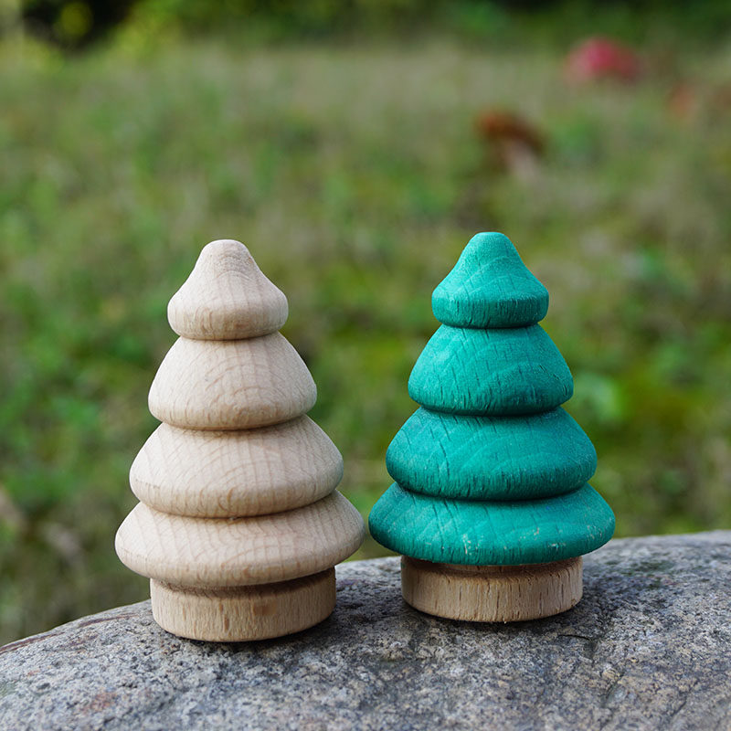 彩绘松树圣诞树木头人原木 diy创意彩绘涂鸦摆件wooden peg dolls