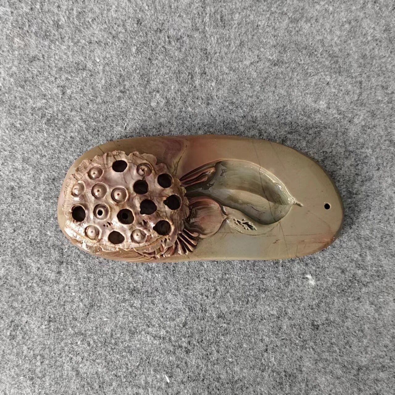 匠人手造松花石香插 天然原石松花石香插 精品松花石创意摆件茶宠