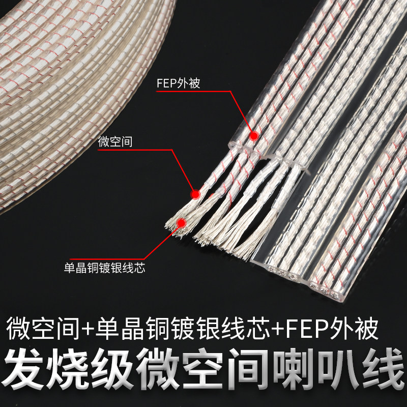 Xangsane HIFI进口瓦哈拉发烧喇叭线微空间单晶铜镀银音箱线扁平
