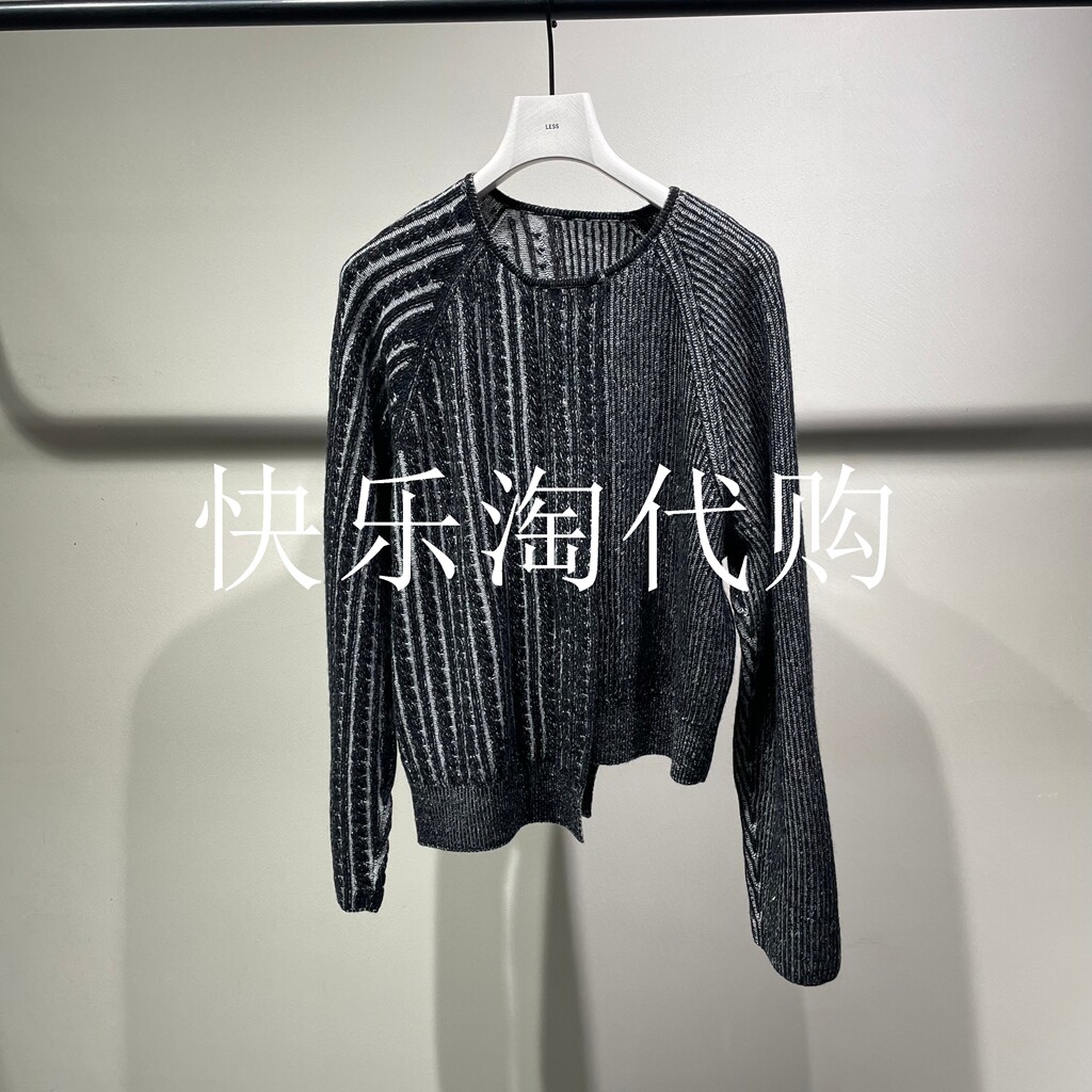 商场同款LESS 2025年冬新款不规则撞色含羊绒针织衫2P0316160个性