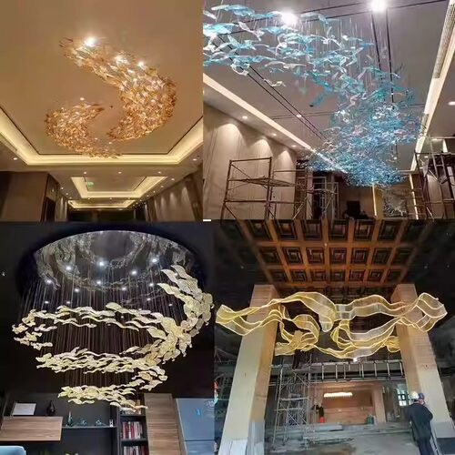 定制酒店大堂售楼部沙盘宴会厅婚礼堂会所包厢艺术造型灯具吊灯