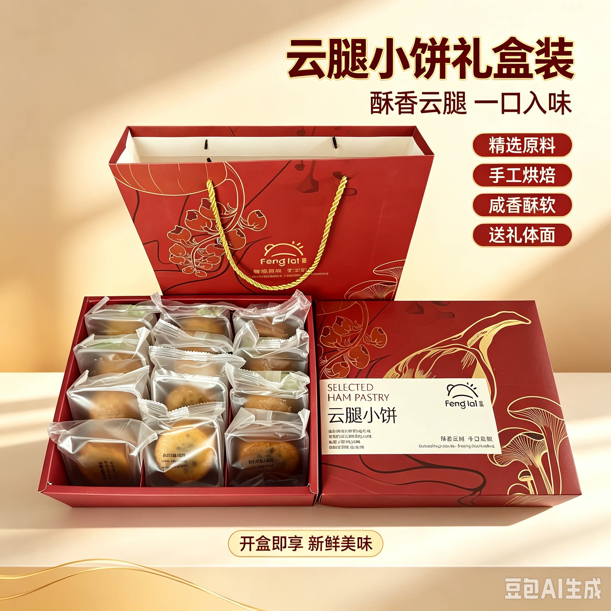 腾冲凤来西饼云腿月饼礼盒装中秋滇式火腿月饼送礼云南保山特产
