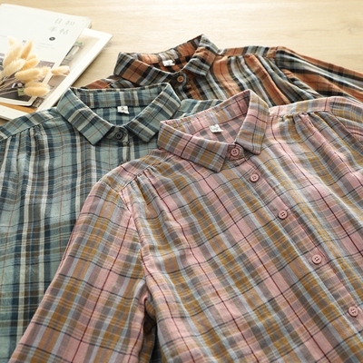 经典格子衬衫女2025春秋新款