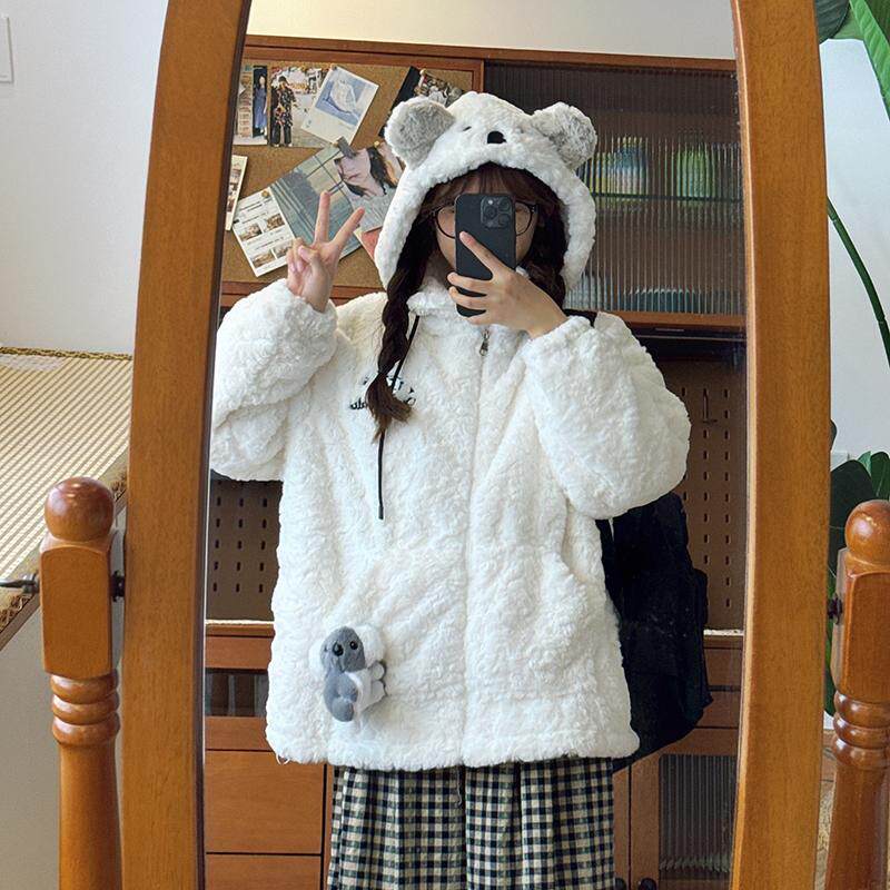 宽松可爱棉服软妹冬季厚外套加绒