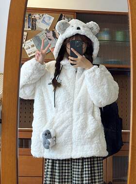宽松可爱棉服软妹冬季厚外套加绒