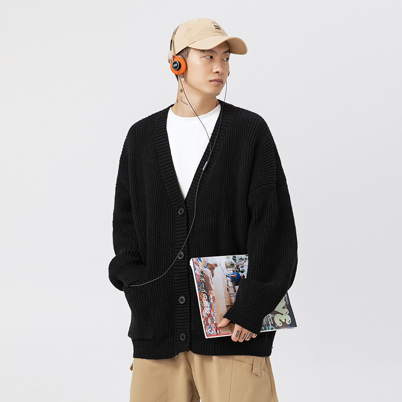 粗针重磅肌理开衫毛衣男秋冬新款