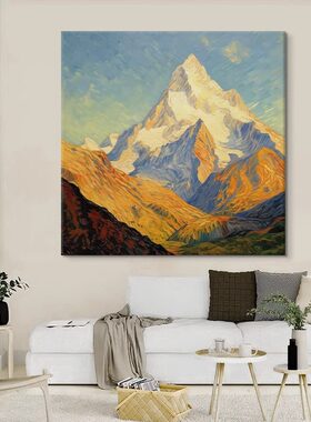 装饰画梵高风格群山风景玄关挂画