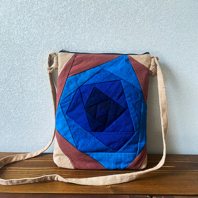 上海手织布拼布包斜挎包丹凤布艺