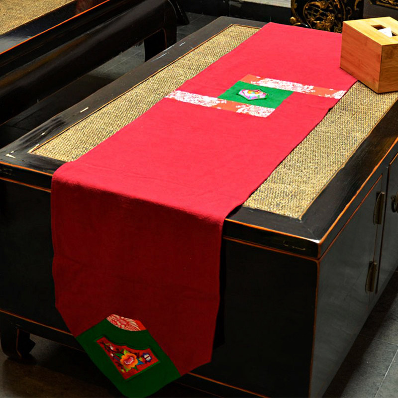 丹凤创意中式复古田园印染棉麻肚兜桌旗茶席禅意桌布客栈会所软饰,居家布艺,桌旗,淘宝优惠券,粉丝福利购,淘宝优惠卷